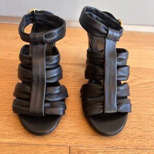 KHAITE Perth Caged Leather Heel Sandals Size 37 1/2